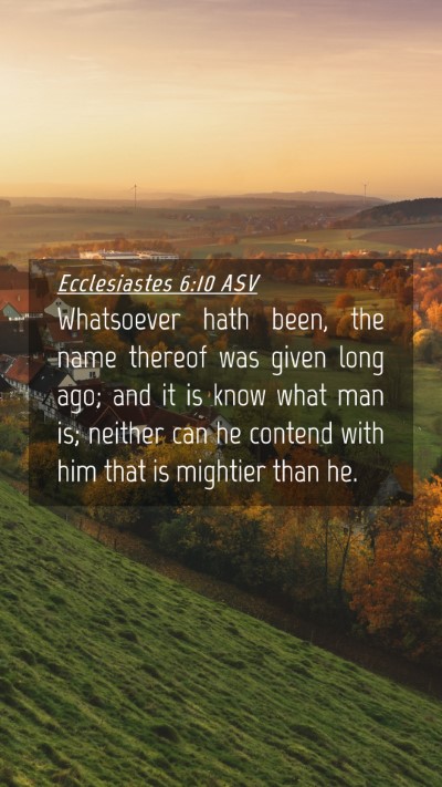Picture 04 - Ecclesiastes 6:10 ASV Mobile Phone Wallpaper - Whatsoever hath been, the name thereof was given - Mobile Bible Verse Wallpaper