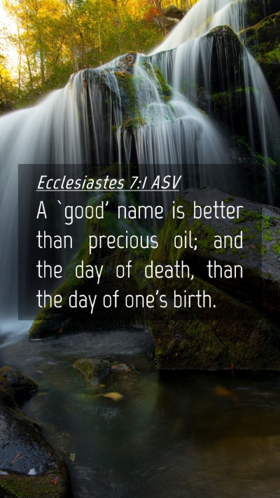 Picture 04 - Ecclesiastes 7:1 ASV Mobile Phone Wallpaper - A `good' name is better than precious oil; and - Mobile Bible Verse Wallpaper