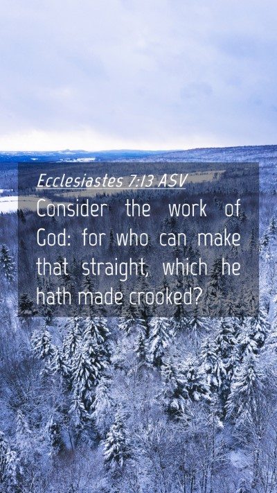 Picture 04 - Ecclesiastes 7:13 ASV Mobile Phone Wallpaper - Consider the work of God: for who can make that - Mobile Bible Verse Wallpaper