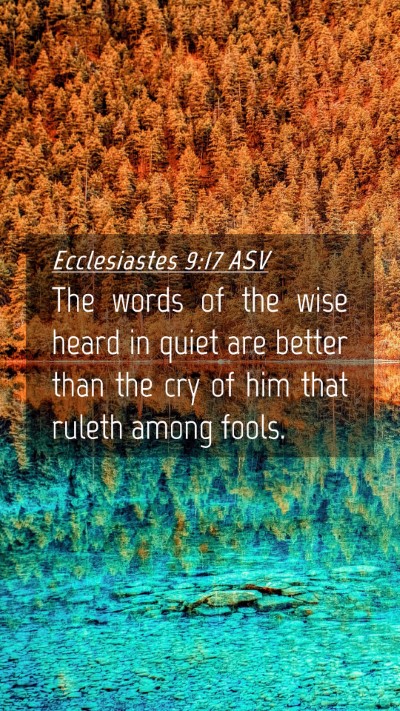 Picture 04 - Ecclesiastes 9:17 ASV Mobile Phone Wallpaper - The words of the wise heard in quiet are better - Mobile Bible Verse Wallpaper