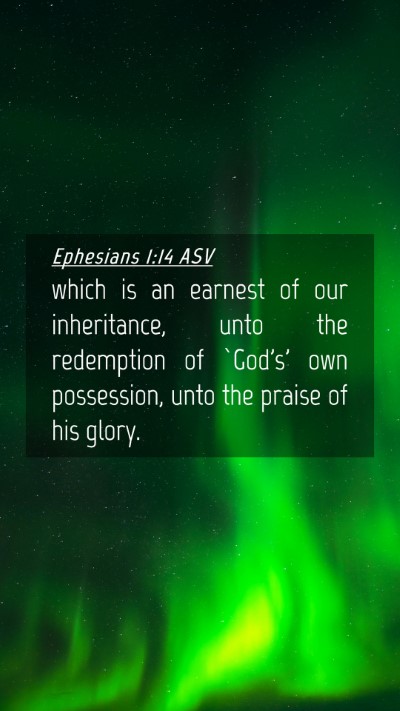 Picture 04 - Ephesians 1:14 ASV Mobile Phone Wallpaper - which is an earnest of our inheritance, unto the - Mobile Bible Verse Wallpaper