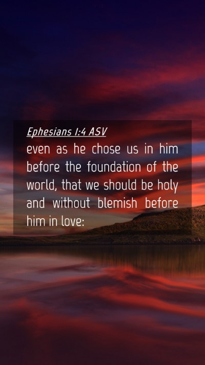 Picture 04 - Ephesians 1:4 ASV Mobile Phone Wallpaper - even as he chose us in him before the foundation - Mobile Bible Verse Wallpaper