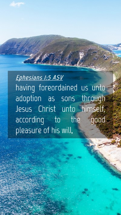 Picture 04 - Ephesians 1:5 ASV Mobile Phone Wallpaper - having foreordained us unto adoption as sons - Mobile Bible Verse Wallpaper