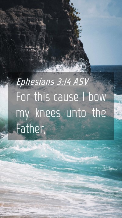 Picture 04 - Ephesians 3:14 ASV Mobile Phone Wallpaper - For this cause I bow my knees unto the - Mobile Bible Verse Wallpaper