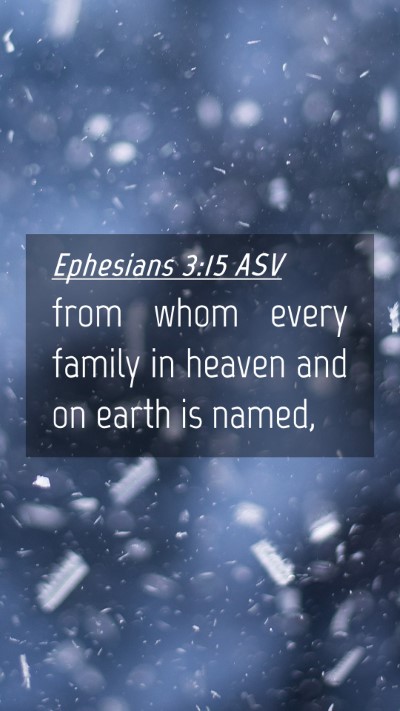 Picture 04 - Ephesians 3:15 ASV Mobile Phone Wallpaper - from whom every family in heaven and on earth is - Mobile Bible Verse Wallpaper
