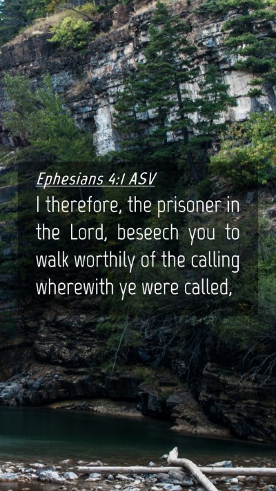 Picture 04 - Ephesians 4:1 ASV Mobile Phone Wallpaper - I therefore, the prisoner in the Lord, beseech - Mobile Bible Verse Wallpaper
