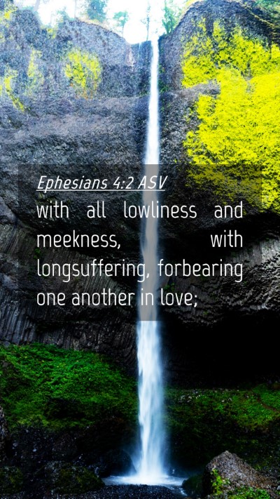 Picture 04 - Ephesians 4:2 ASV Mobile Phone Wallpaper - with all lowliness and meekness, with - Mobile Bible Verse Wallpaper