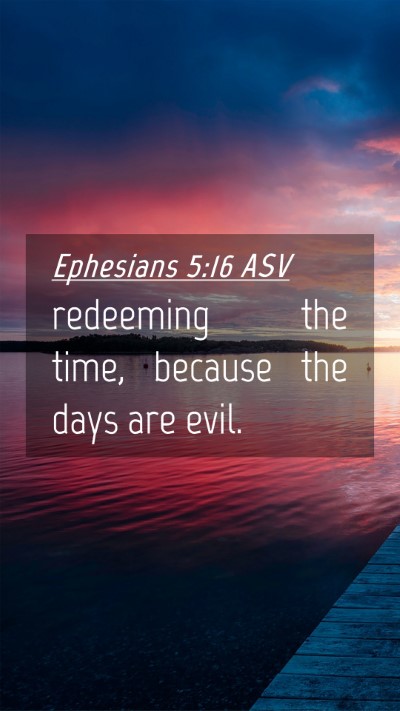 Picture 04 - Ephesians 5:16 ASV Mobile Phone Wallpaper - redeeming the time, because the days are - Mobile Bible Verse Wallpaper