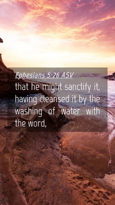 Picture 04 - Ephesians 5:26 ASV Mobile Phone Wallpaper - that he might sanctify it, having cleansed it by - Mobile Bible Verse Wallpaper