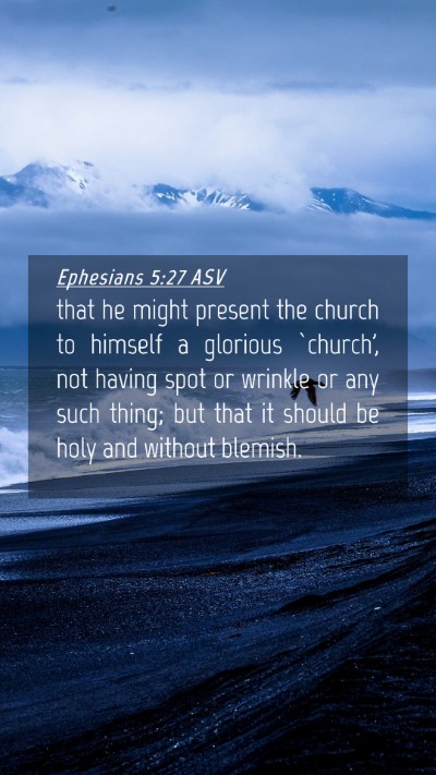 Picture 04 - Ephesians 5:27 ASV Mobile Phone Wallpaper - that he might present the church to himself a - Mobile Bible Verse Wallpaper