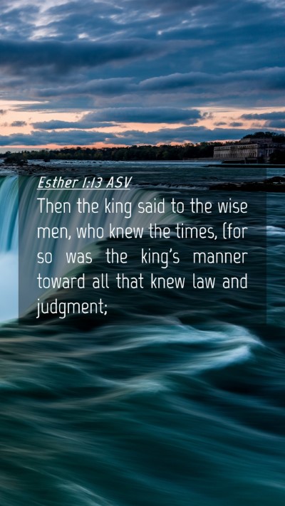 Picture 04 - Esther 1:13 ASV Mobile Phone Wallpaper - Then the king said to the wise men, who knew the - Mobile Bible Verse Wallpaper
