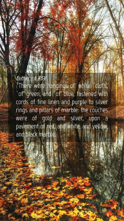 Picture 04 - Esther 1:6 ASV Mobile Phone Wallpaper - `There were hangings of' white `cloth', `of' - Mobile Bible Verse Wallpaper