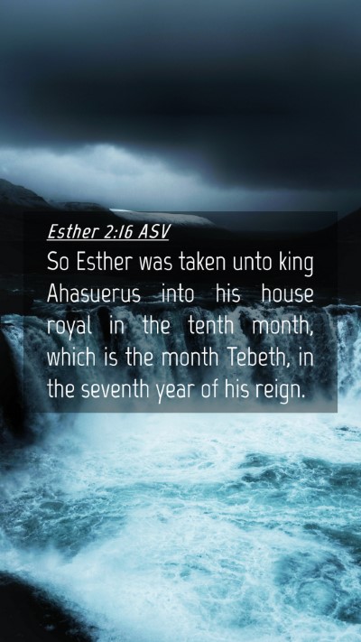 Picture 04 - Esther 2:16 ASV Mobile Phone Wallpaper - So Esther was taken unto king Ahasuerus into his - Mobile Bible Verse Wallpaper