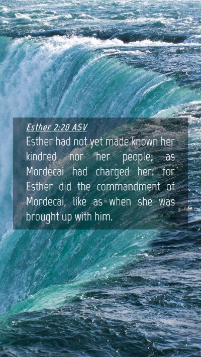 Picture 04 - Esther 2:20 ASV Mobile Phone Wallpaper - Esther had not yet made known her kindred nor her - Mobile Bible Verse Wallpaper