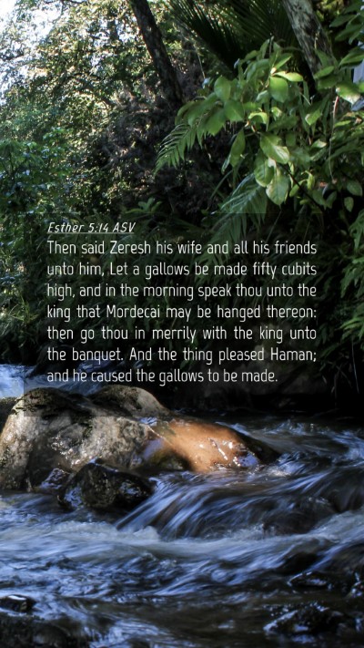 Picture 04 - Esther 5:14 ASV Mobile Phone Wallpaper - Then said Zeresh his wife and all his friends - Mobile Bible Verse Wallpaper