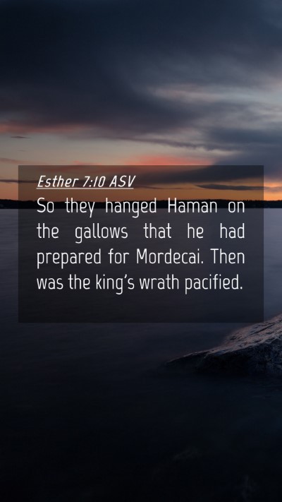 Picture 04 - Esther 7:10 ASV Mobile Phone Wallpaper - So they hanged Haman on the gallows that he had - Mobile Bible Verse Wallpaper