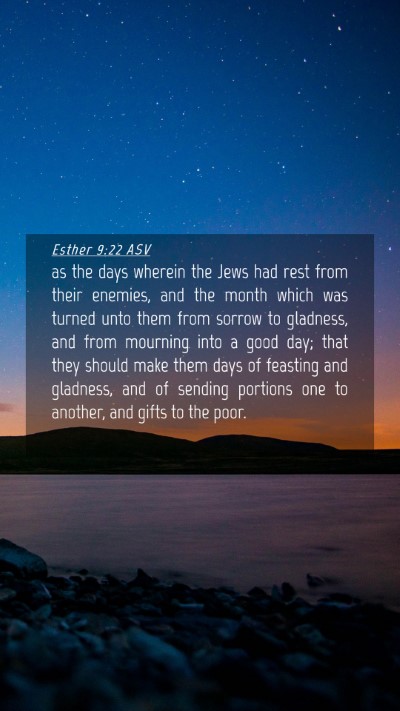 Picture 04 - Esther 9:22 ASV Mobile Phone Wallpaper - as the days wherein the Jews had rest from their - Mobile Bible Verse Wallpaper