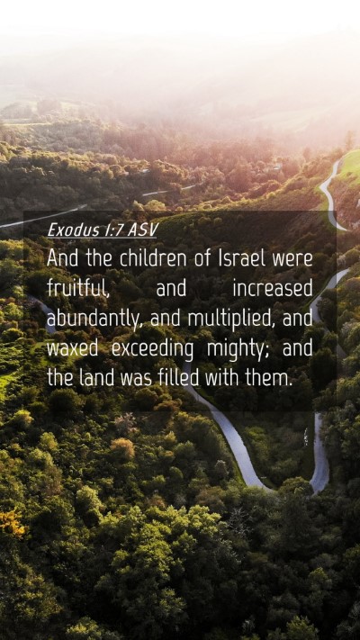 Picture 04 - Exodus 1:7 ASV Mobile Phone Wallpaper - And the children of Israel were fruitful, and - Mobile Bible Verse Wallpaper