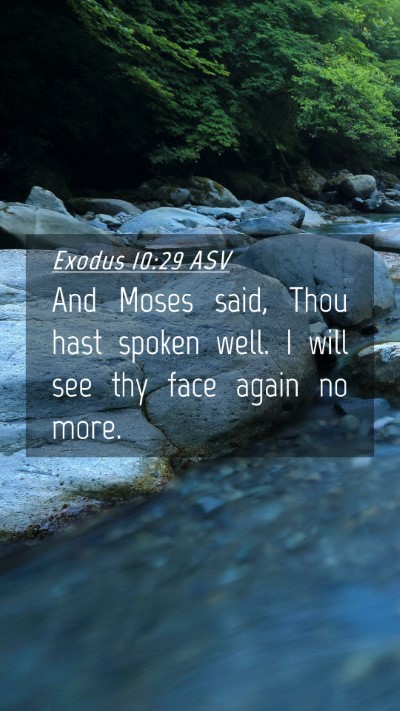 Picture 04 - Exodus 10:29 ASV Mobile Phone Wallpaper - And Moses said, Thou hast spoken well. I will see - Mobile Bible Verse Wallpaper