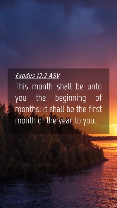 Picture 04 - Exodus 12:2 ASV Mobile Phone Wallpaper - This month shall be unto you the beginning of - Mobile Bible Verse Wallpaper