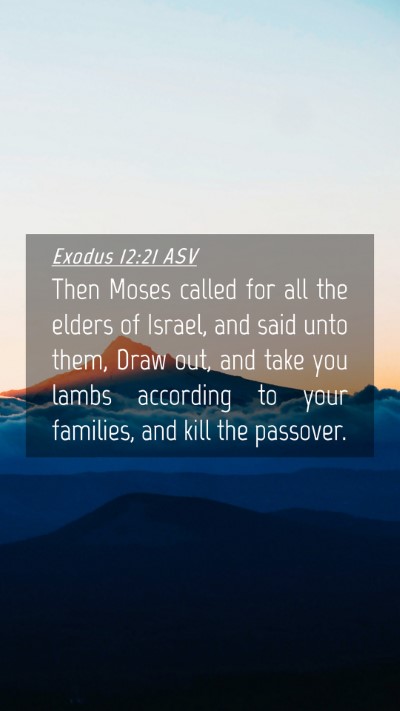 Picture 04 - Exodus 12:21 ASV Mobile Phone Wallpaper - Then Moses called for all the elders of Israel, - Mobile Bible Verse Wallpaper