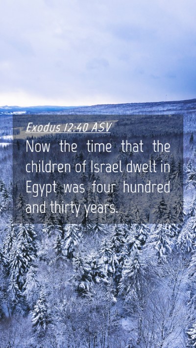Picture 04 - Exodus 12:40 ASV Mobile Phone Wallpaper - Now the time that the children of Israel dwelt in - Mobile Bible Verse Wallpaper
