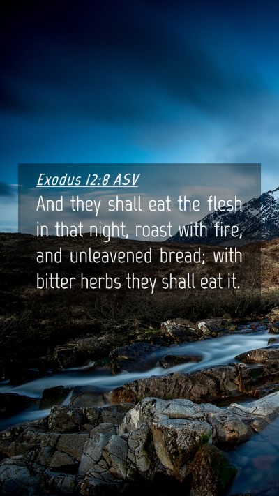 Picture 04 - Exodus 12:8 ASV Mobile Phone Wallpaper - And they shall eat the flesh in that night, roast - Mobile Bible Verse Wallpaper