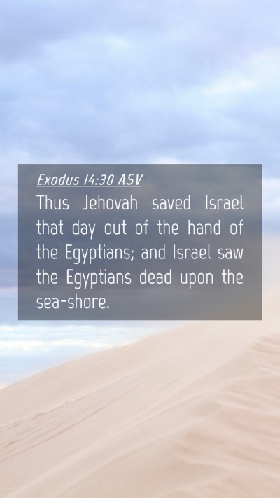 Picture 04 - Exodus 14:30 ASV Mobile Phone Wallpaper - Thus Jehovah saved Israel that day out of the - Mobile Bible Verse Wallpaper