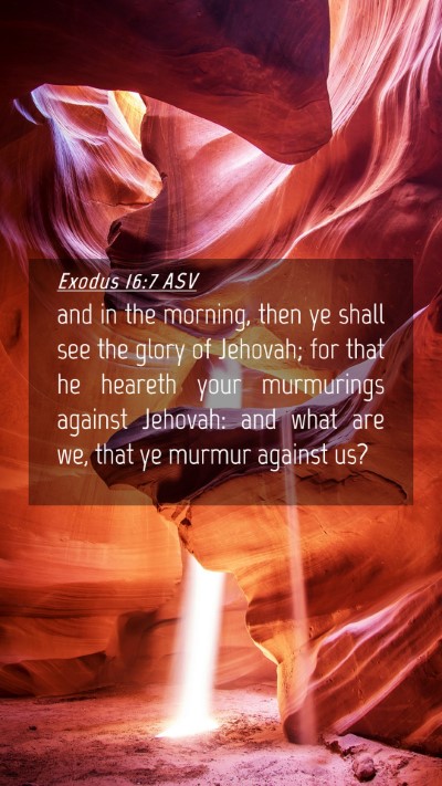 Picture 04 - Exodus 16:7 ASV Mobile Phone Wallpaper - and in the morning, then ye shall see the glory - Mobile Bible Verse Wallpaper