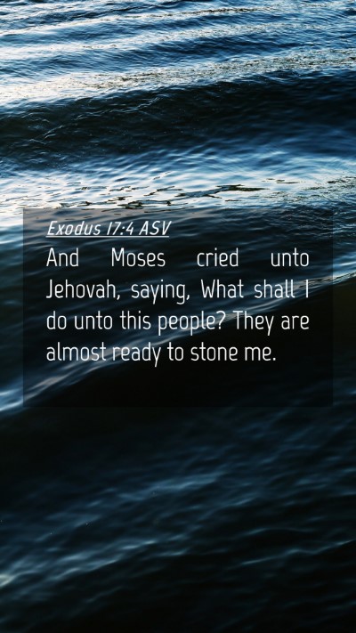 Picture 04 - Exodus 17:4 ASV Mobile Phone Wallpaper - And Moses cried unto Jehovah, saying, What shall - Mobile Bible Verse Wallpaper