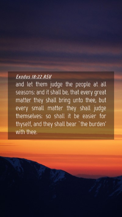 Picture 04 - Exodus 18:22 ASV Mobile Phone Wallpaper - and let them judge the people at all seasons: and - Mobile Bible Verse Wallpaper