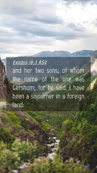 Picture 04 - Exodus 18:3 ASV Mobile Phone Wallpaper - and her two sons; of whom the name of the one was - Mobile Bible Verse Wallpaper