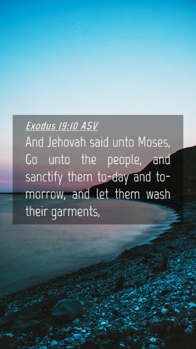Picture 04 - Exodus 19:10 ASV Mobile Phone Wallpaper - And Jehovah said unto Moses, Go unto the people, - Mobile Bible Verse Wallpaper