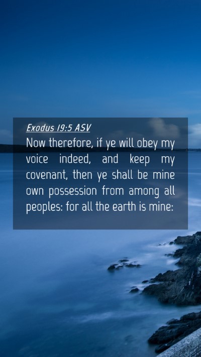Picture 04 - Exodus 19:5 ASV Mobile Phone Wallpaper - Now therefore, if ye will obey my voice indeed, - Mobile Bible Verse Wallpaper