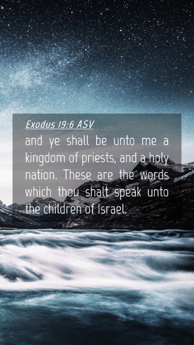Picture 04 - Exodus 19:6 ASV Mobile Phone Wallpaper - and ye shall be unto me a kingdom of priests, and - Mobile Bible Verse Wallpaper