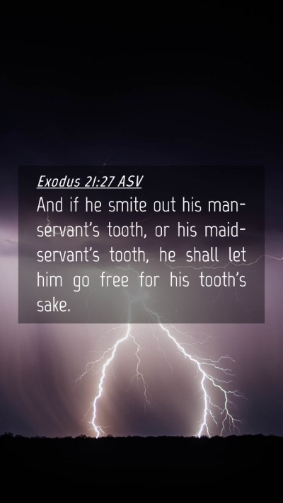 Picture 04 - Exodus 21:27 ASV Mobile Phone Wallpaper - And if he smite out his man-servant's tooth, or - Mobile Bible Verse Wallpaper