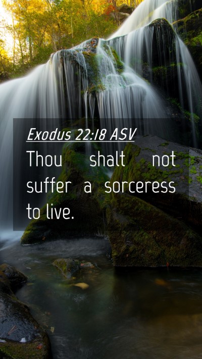 Picture 04 - Exodus 22:18 ASV Mobile Phone Wallpaper - Thou shalt not suffer a sorceress to - Mobile Bible Verse Wallpaper