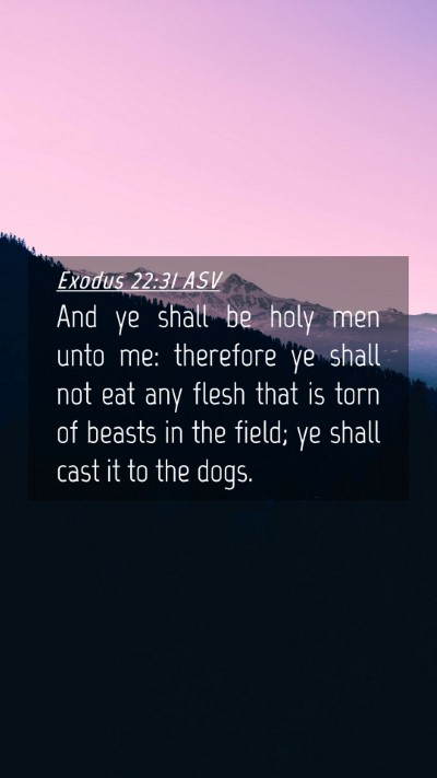 Picture 04 - Exodus 22:31 ASV Mobile Phone Wallpaper - And ye shall be holy men unto me: therefore ye - Mobile Bible Verse Wallpaper
