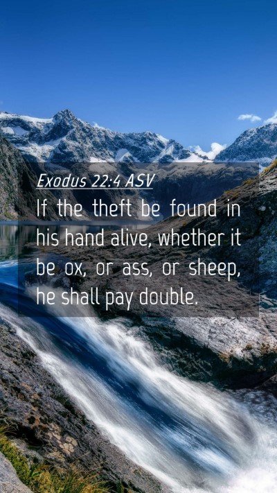 Picture 04 - Exodus 22:4 ASV Mobile Phone Wallpaper - If the theft be found in his hand alive, whether - Mobile Bible Verse Wallpaper