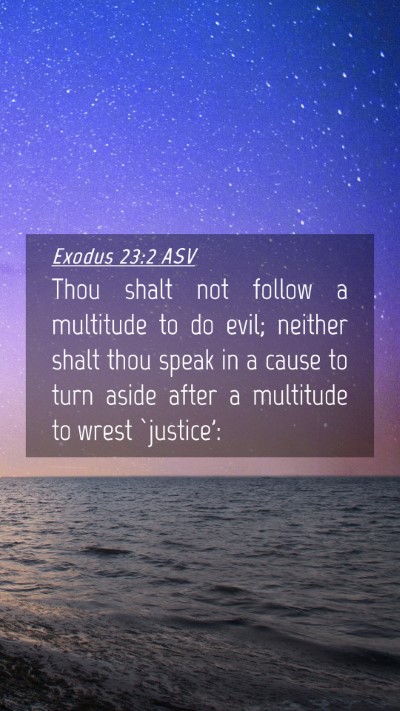 Picture 04 - Exodus 23:2 ASV Mobile Phone Wallpaper - Thou shalt not follow a multitude to do evil; - Mobile Bible Verse Wallpaper