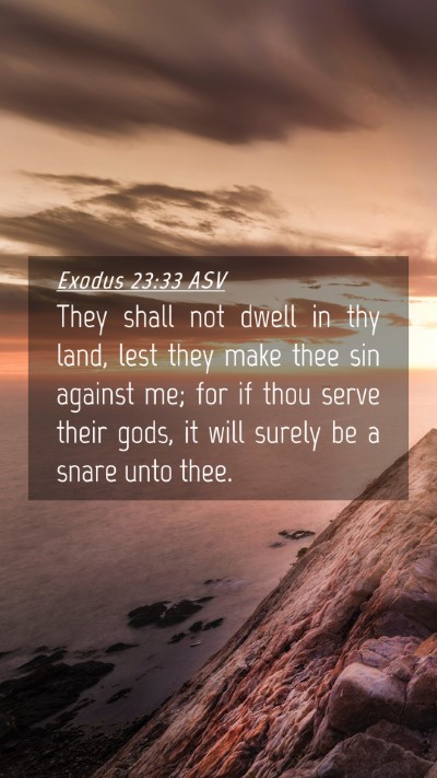 Picture 04 - Exodus 23:33 ASV Mobile Phone Wallpaper - They shall not dwell in thy land, lest they make - Mobile Bible Verse Wallpaper