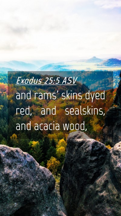 Picture 04 - Exodus 25:5 ASV Mobile Phone Wallpaper - and rams' skins dyed red, and sealskins, and - Mobile Bible Verse Wallpaper