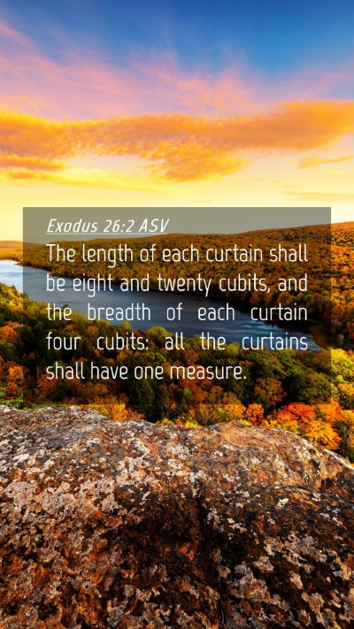 Picture 04 - Exodus 26:2 ASV Mobile Phone Wallpaper - The length of each curtain shall be eight and - Mobile Bible Verse Wallpaper