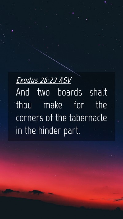 Picture 04 - Exodus 26:23 ASV Mobile Phone Wallpaper - And two boards shalt thou make for the corners of - Mobile Bible Verse Wallpaper