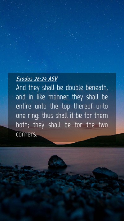 Picture 04 - Exodus 26:24 ASV Mobile Phone Wallpaper - And they shall be double beneath, and in like - Mobile Bible Verse Wallpaper