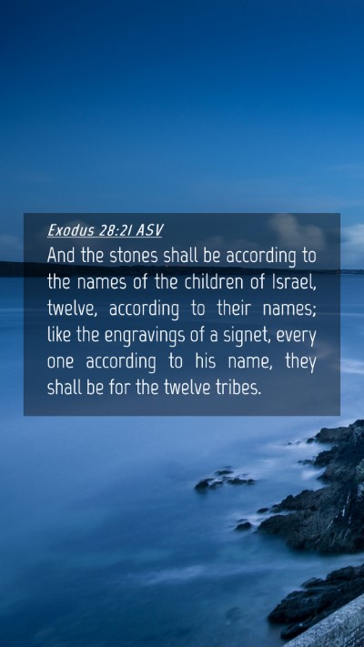Picture 04 - Exodus 28:21 ASV Mobile Phone Wallpaper - And the stones shall be according to the names of - Mobile Bible Verse Wallpaper