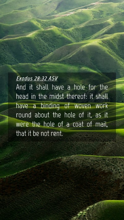 Picture 04 - Exodus 28:32 ASV Mobile Phone Wallpaper - And it shall have a hole for the head in the - Mobile Bible Verse Wallpaper