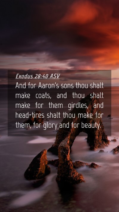 Picture 04 - Exodus 28:40 ASV Mobile Phone Wallpaper - And for Aaron's sons thou shalt make coats, and - Mobile Bible Verse Wallpaper