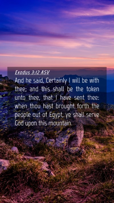 Picture 04 - Exodus 3:12 ASV Mobile Phone Wallpaper - And he said, Certainly I will be with thee; and - Mobile Bible Verse Wallpaper