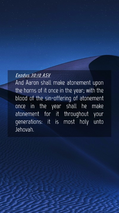 Picture 04 - Exodus 30:10 ASV Mobile Phone Wallpaper - And Aaron shall make atonement upon the horns of - Mobile Bible Verse Wallpaper